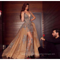 Sexy Big Bust Young Ladies Couture Long Evening Dress with Detachable Train